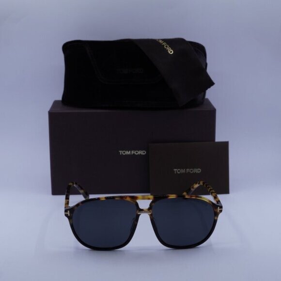 Tom Ford FT1026 05A Bruce Sunglasses Black/Havana Aviator Frame, Smoke Lenses - Picture 10 of 10